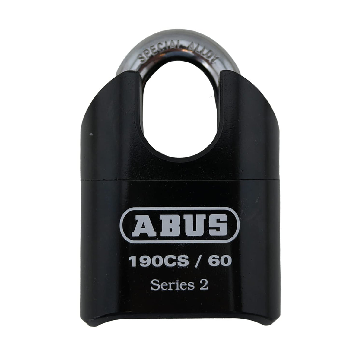 ABUS 190CS/60 padlock body highlights hardened steel for rugged security.