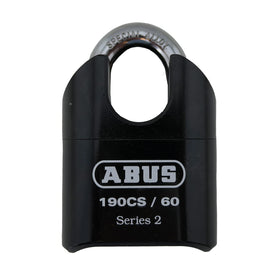 ABUS 190CS/60 padlock body highlights hardened steel for rugged security.
