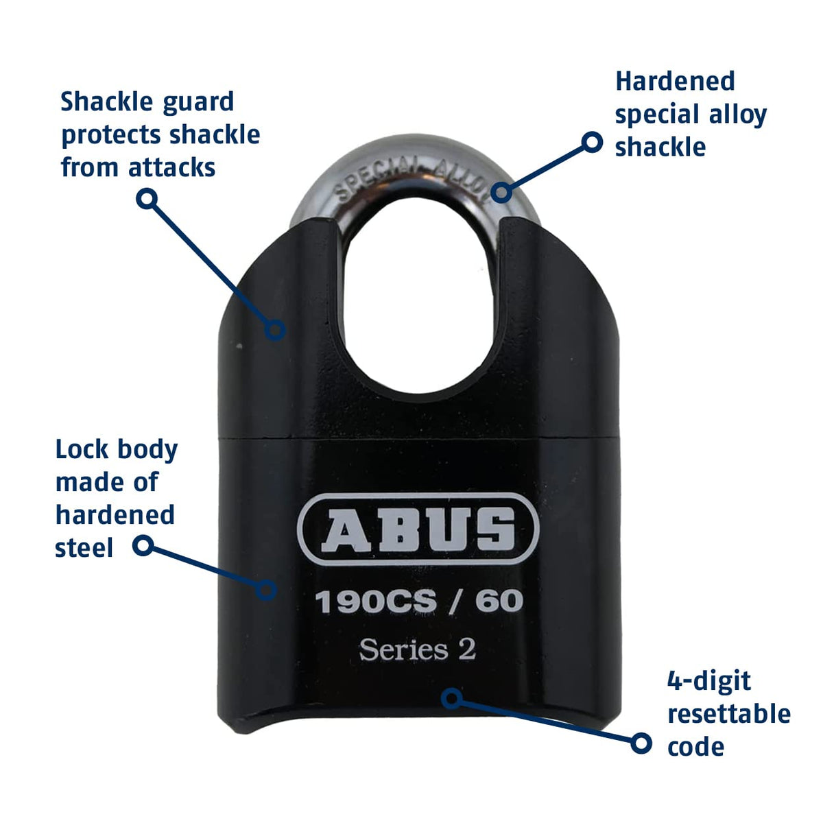 ABUS 190CS/60 padlock in use on gate shows practical security.