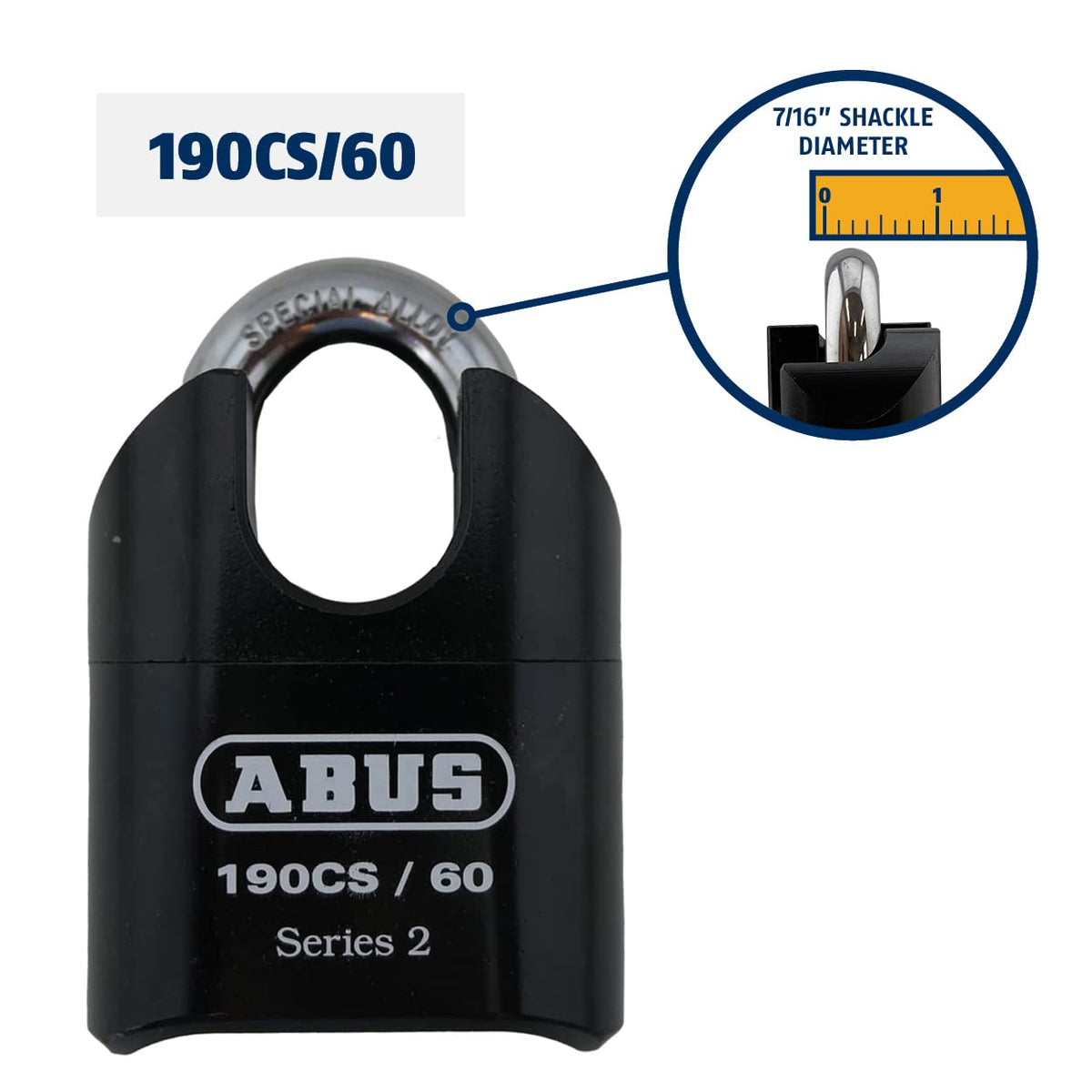 ABUS 190CS/60 solid steel jacket enhances durability and protection.