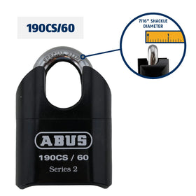 ABUS 190CS/60 solid steel jacket enhances durability and protection.