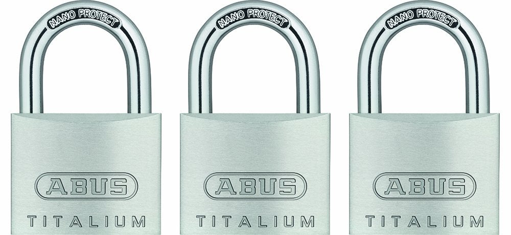 ABUS 64TI/40 padlock body in Titalium alloy provides light, strong security.