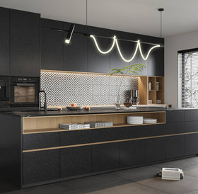 Abyssaly Black Contact Paper for kitchen use, wipe-clean surface.
