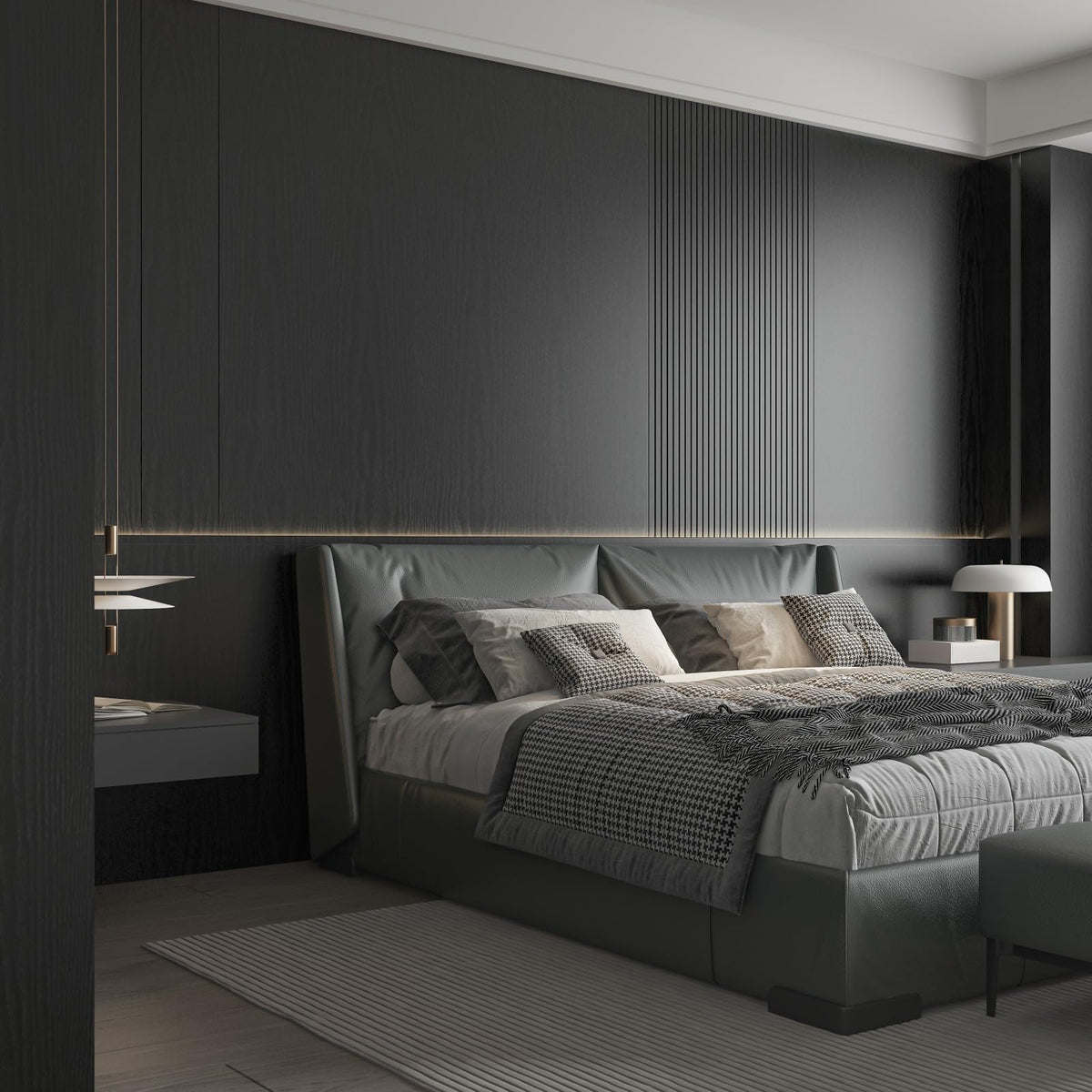 Abyssaly Black Wood wall decor option for versatile styling and cleaning ease