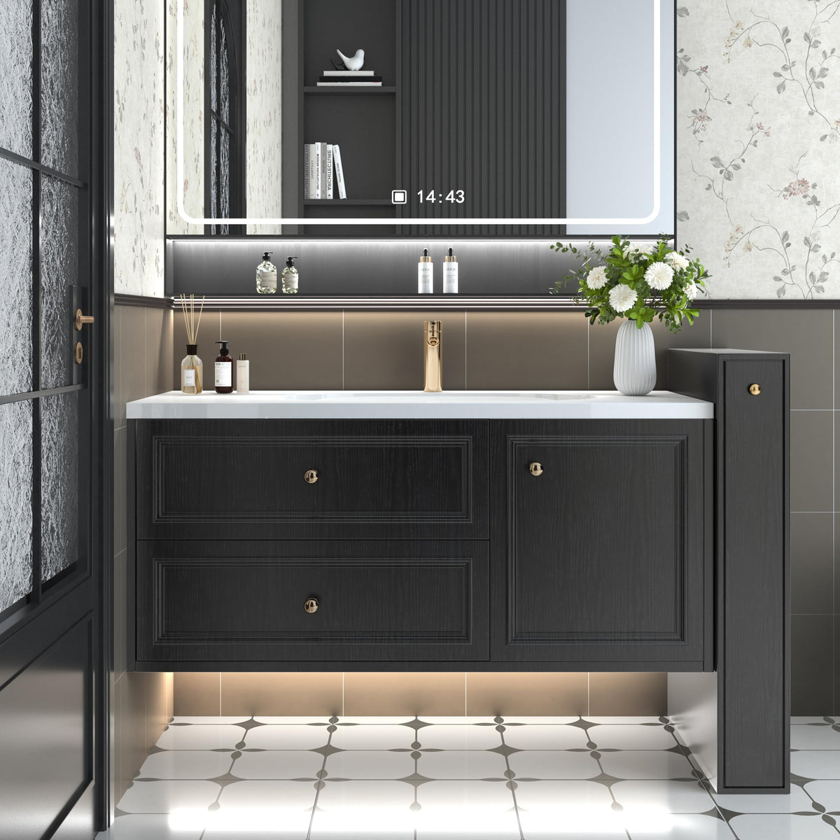 Abyssaly kitchen counter transformation with durable, wipe-clean surface.