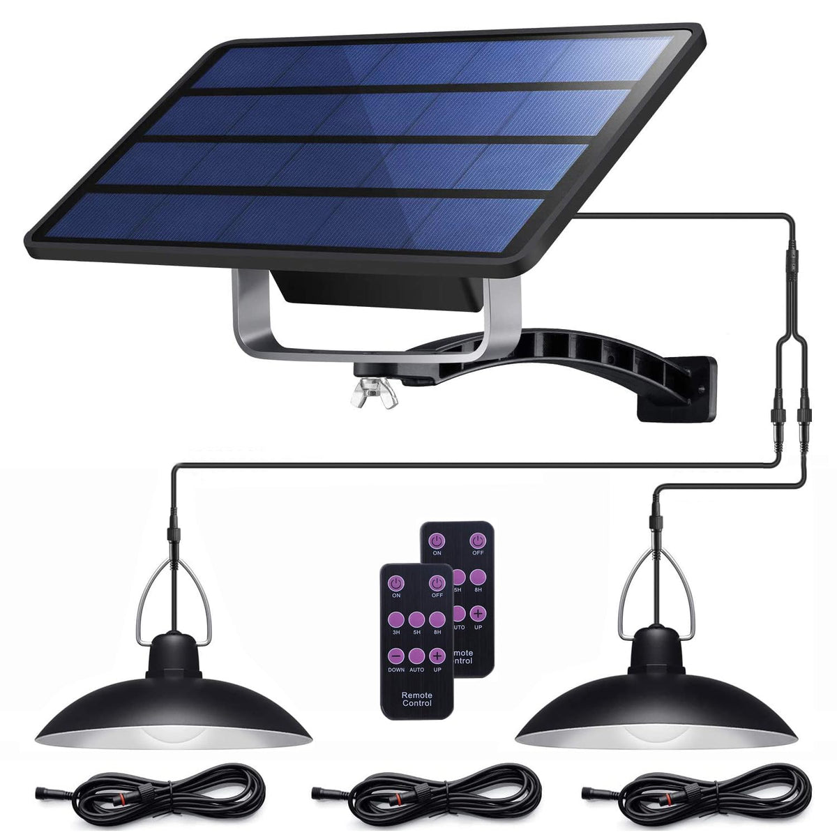 ABZXT solar pendant lights mounted on outdoor panel for reliable solar charging.