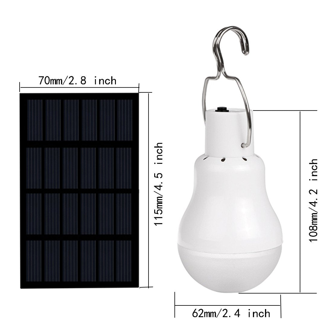 ABZXT Solar Powered Lamp pack-2 LED bulbs emphasizing energy-efficient, long-lasting light