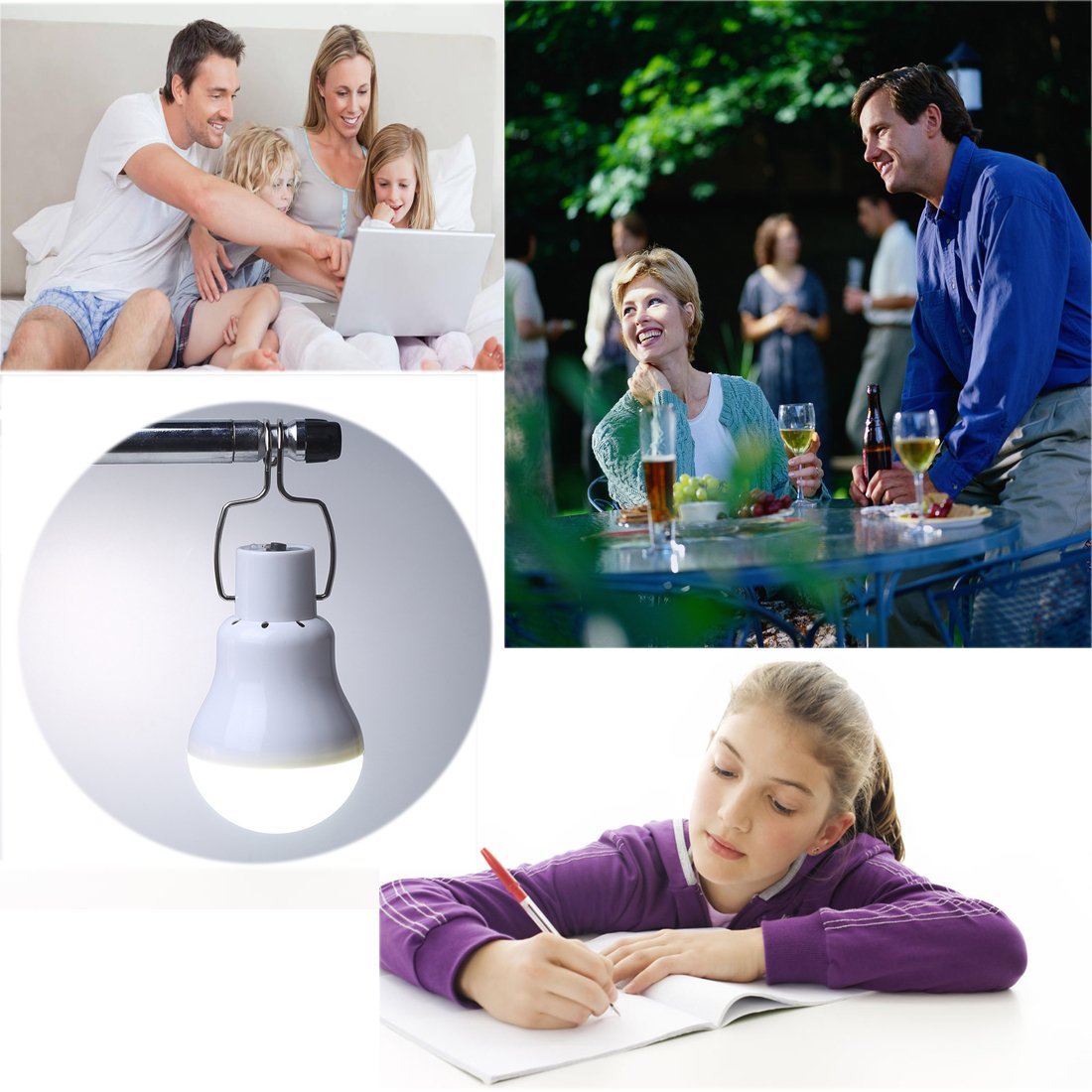 ABZXT Solar Powered Lamp pack-2 side view highlighting portable design for camping and emergencies