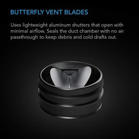 AC Infinity 6-In damper body supports horizontal or vertical mounting.