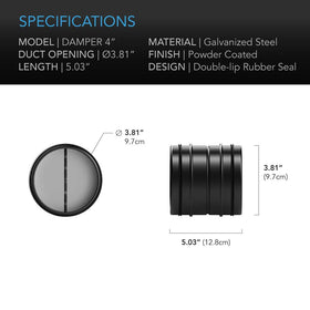 AC Infinity gasket seal provides airtight fit within ductwork for better performance.