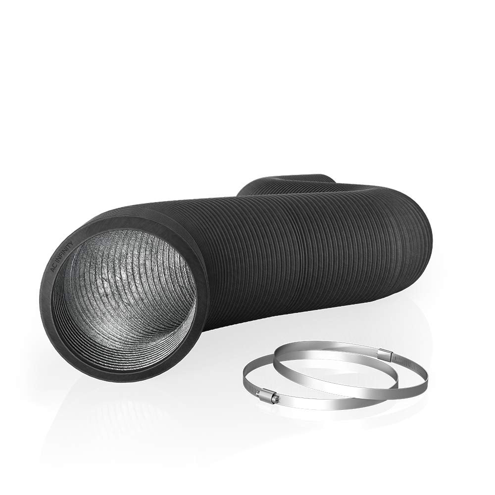AC Infinity flexible 10-inch ducting shown ready for long, versatile HVAC runs.