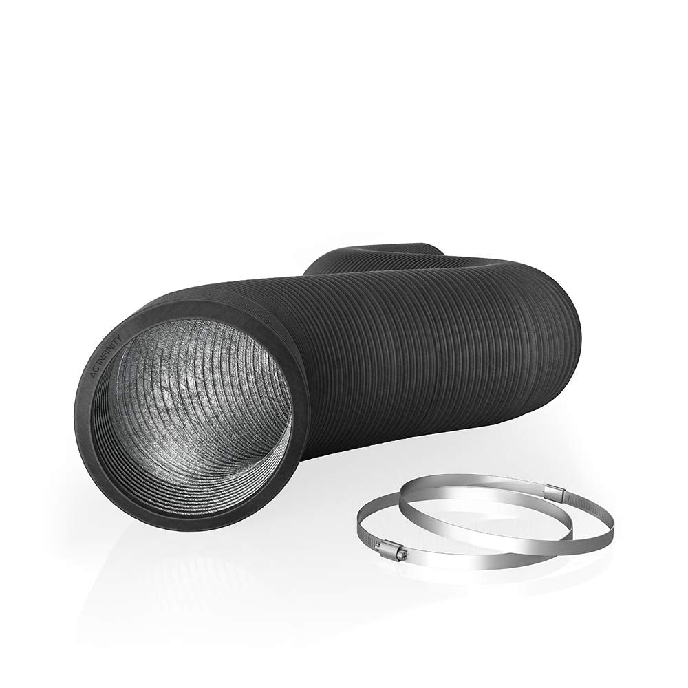 AC Infinity flexible 8-inch ducting enabling easy installation in tight spaces.