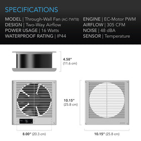 AC Infinity flush mount heavy-duty frame ensures durable installation.