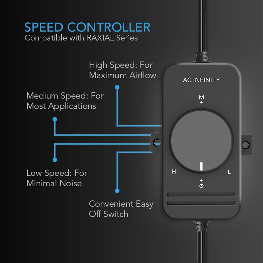 AC Infinity RAXIAL S4 unibody die-cast housing reduces vibration during use.