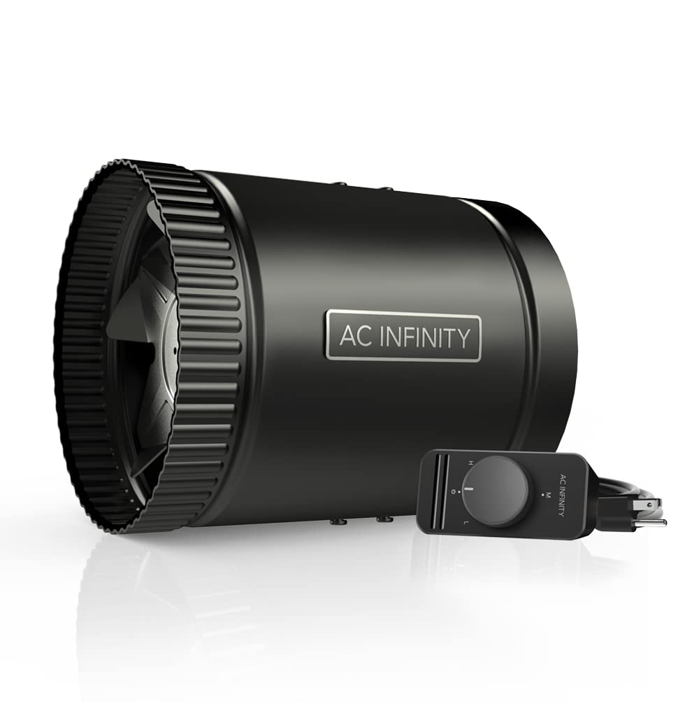 AC Infinity RAXIAL S6 front view shows space-saving inline fan for home ventilation.