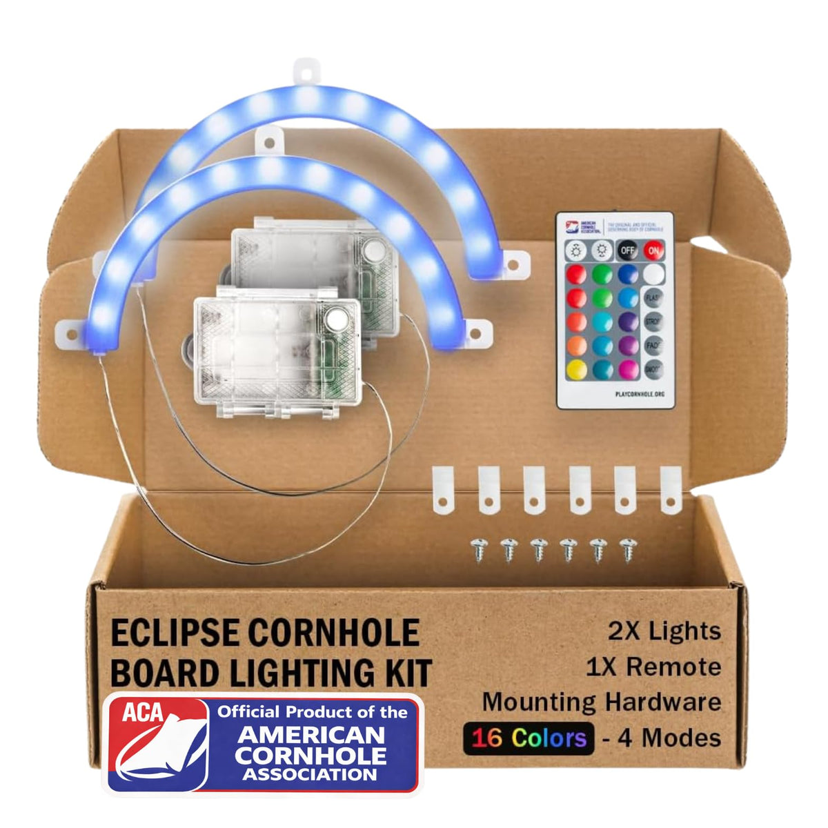 ACA Eclipse LED semicircle rings around holes for bright nighttime visibility