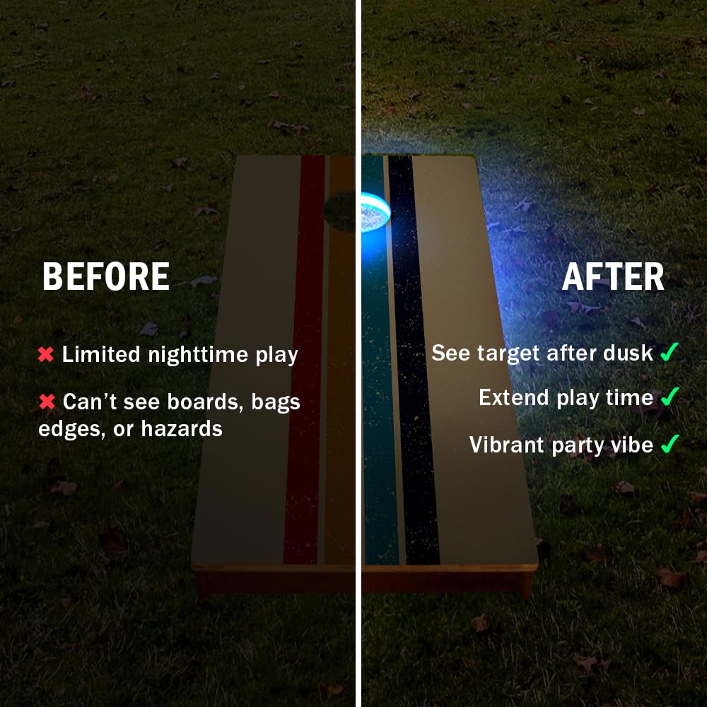 ACA Eclipse LED weather-resistant assemblies endure outdoor cornhole play