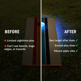 ACA Eclipse LED weather-resistant assemblies endure outdoor cornhole play