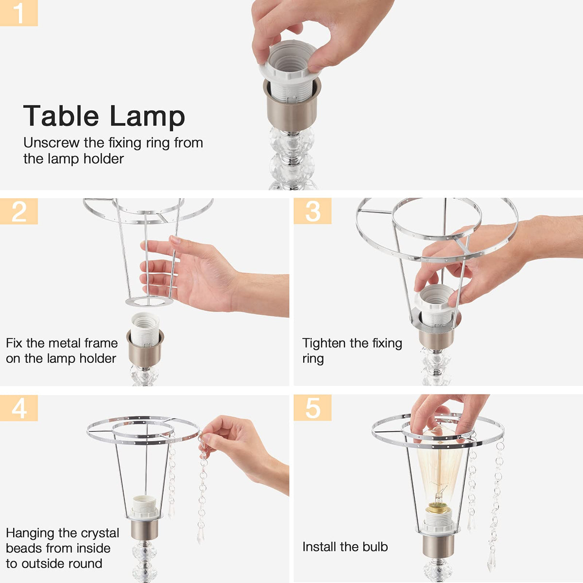 Acaxin bedside lamp is quick to assemble with instructions.