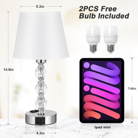 Acaxin crystal lamp with touch control for easy lighting adjustments at nightstands.