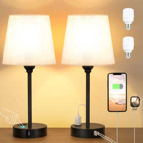 Acaxin mini bedside lamps set of 2 with compact nightstand design.