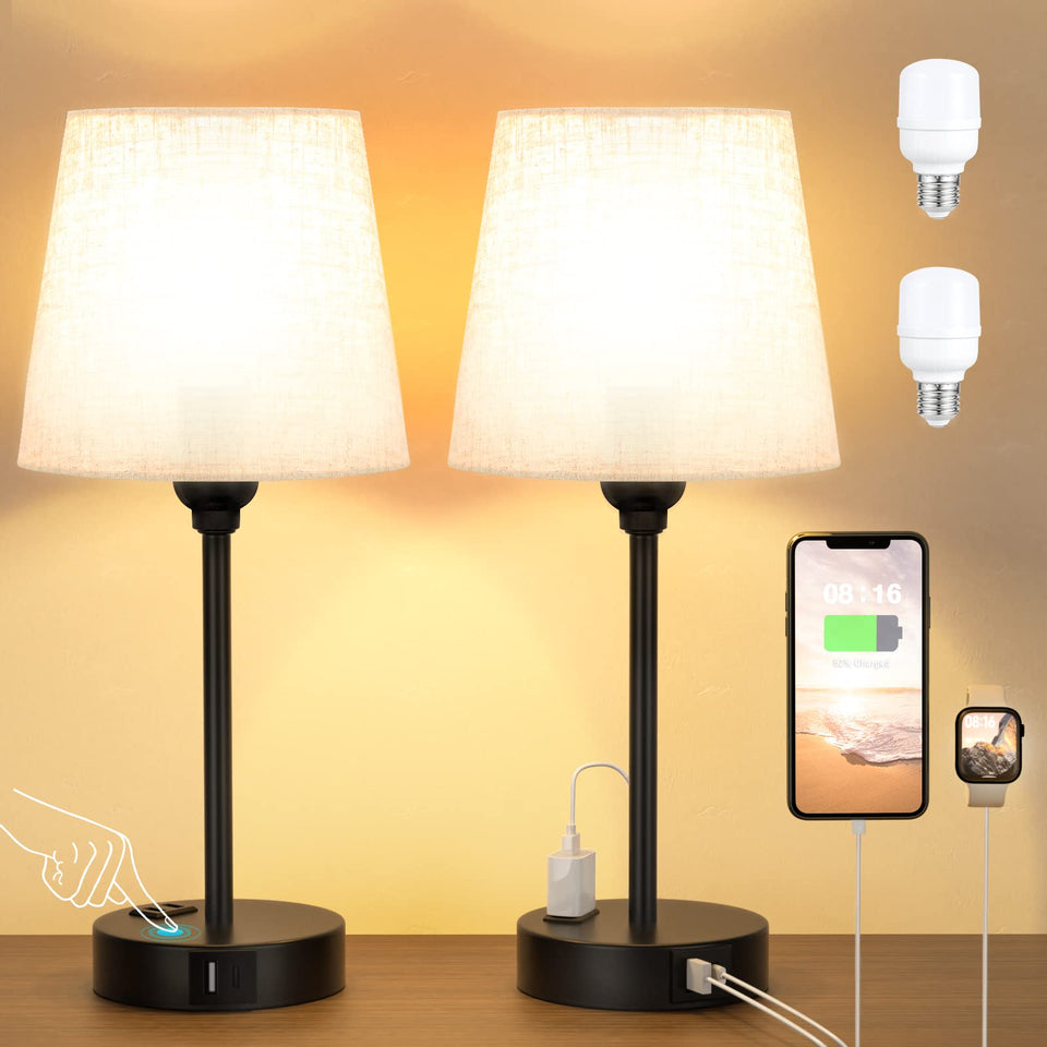 Acaxin mini bedside lamps set of 2 with compact nightstand design.