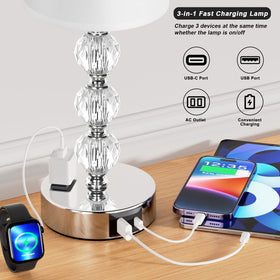 Acaxin silver base nightstand lamp adds modern flair to any room