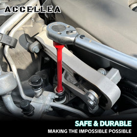 Accellea torque extension set supports SAE and metric fasteners for versatility.