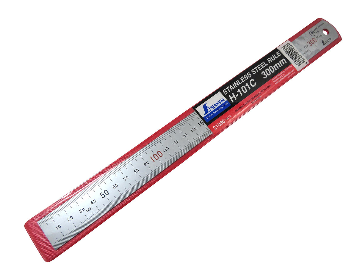 Accpo Shinwa H101-C hardened stainless steel 300mm ruler stands up to daily use.