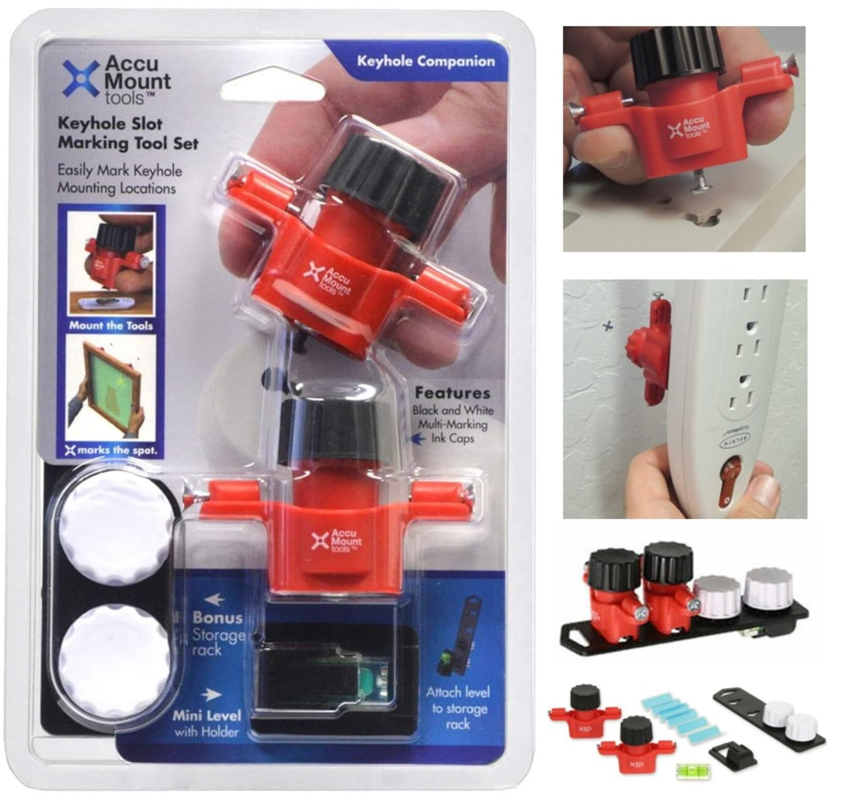 Accu Mount Tools Keyhole Companion Marker Cap marks fastener locations without surface damage.