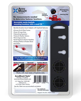 Accu Mount Tools compatible with keyhole slots and sawtooth brackets.