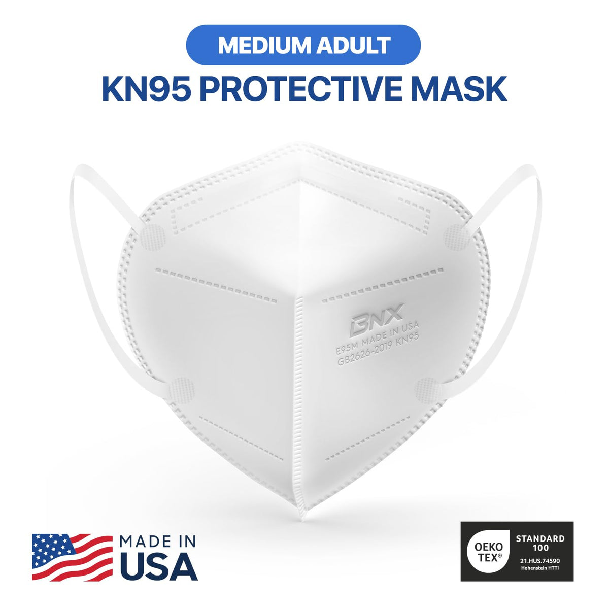 AccuMed BNX KN95 mask flat-fold design for compact storage and easy handling.