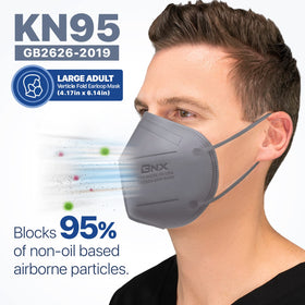 AccuMed BNX KN95 mask gray latex-free earloops ensure comfort