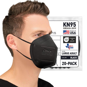 AccuMed BNX KN95 mask USA-made black pack for daily protection.