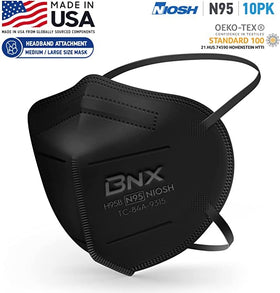 AccuMed BNX N95 mask black 5-layer filtration improves breathability.