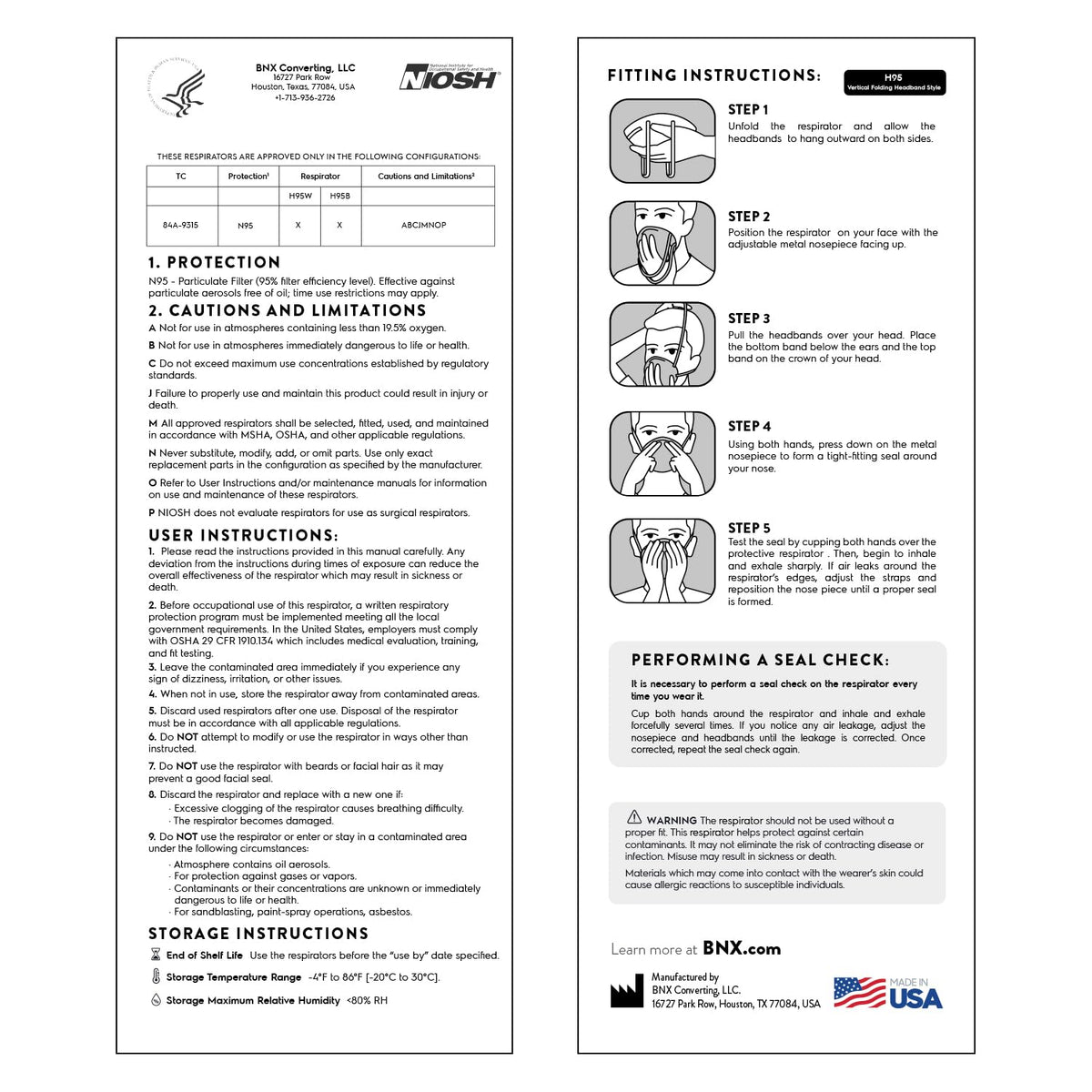AccuMed BNX N95 mask black USA-made packaging highlights American manufacturing.