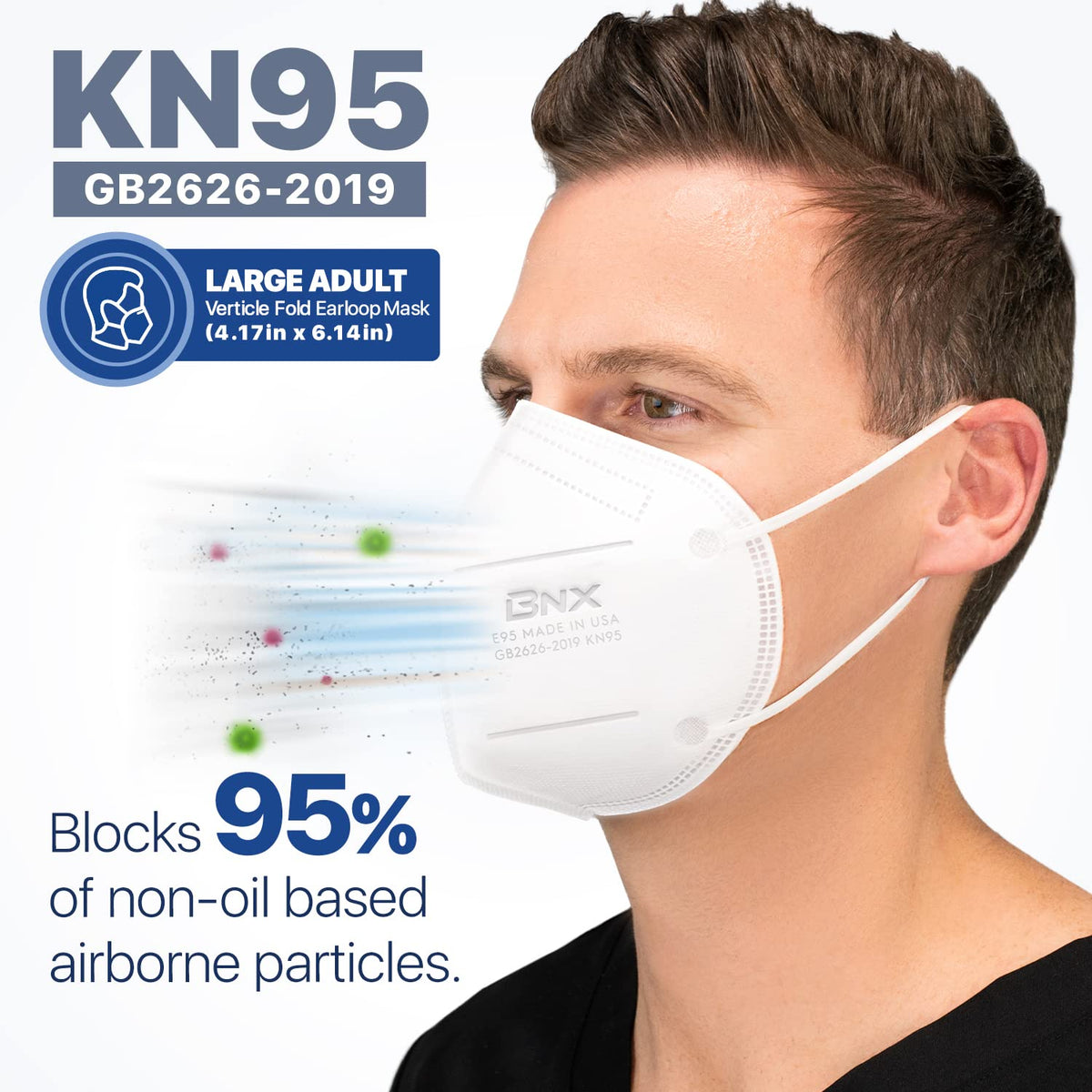 AccuMed KN95 mask flat-fold design for easy storage