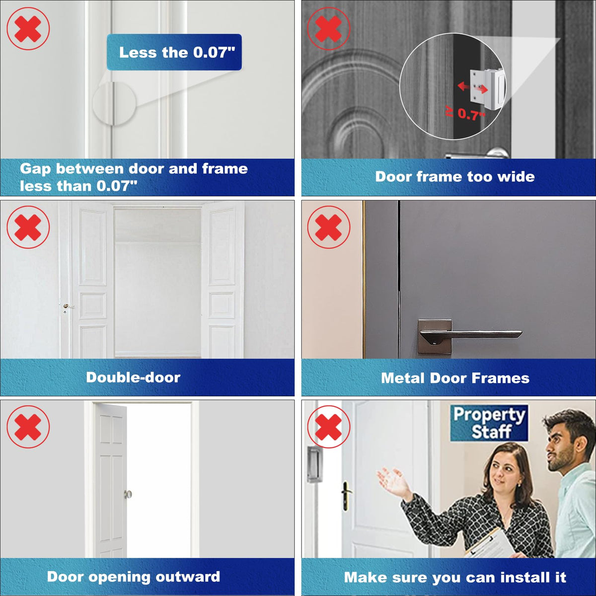 AceMining eight screw kit enables quick secure installation on doors.