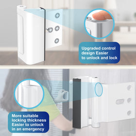 AceMining white finish blends with most doors while enhancing security.