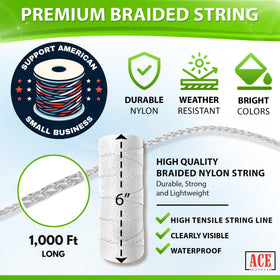 ACE Supply braided nylon twine closeup showing durability and knot resistance