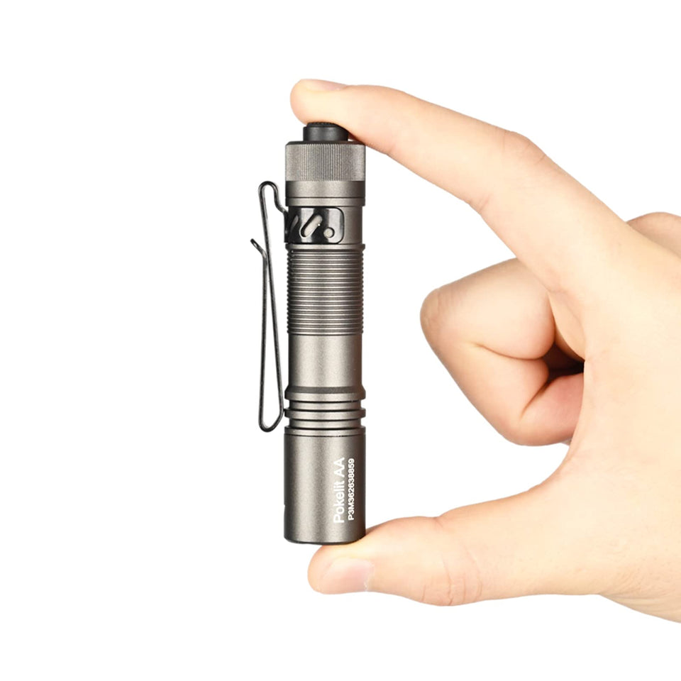 ACEBEAM Pokelit AA flashlight with clip for hands-free, portable EDC use