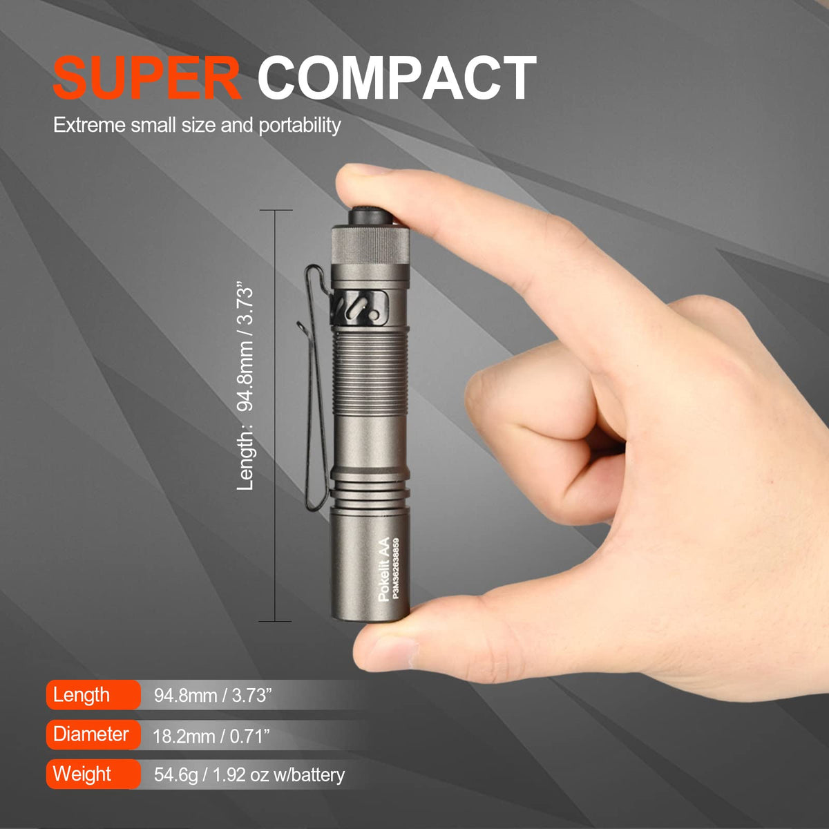 ACEBEAM Pokelit AA compact pocket-size design fits easily in a pocket