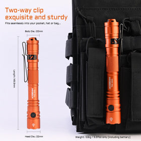 ACEBEAM TAC 2AA flashlight IP68 rugged body for outdoor resilience