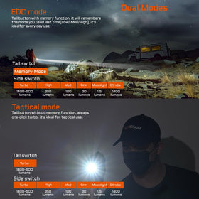 ACEBEAM TAC 2AA flashlight rechargeable with USB port for easy topping up