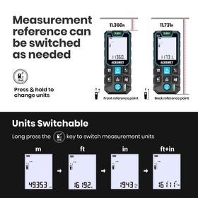 ACEGMET laser measure with bubble levels: ensures straight lines and accurate alignment