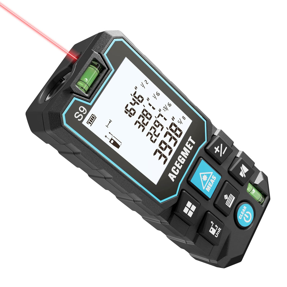 ACEGMET S9 laser measure seen from the front for quick layouts