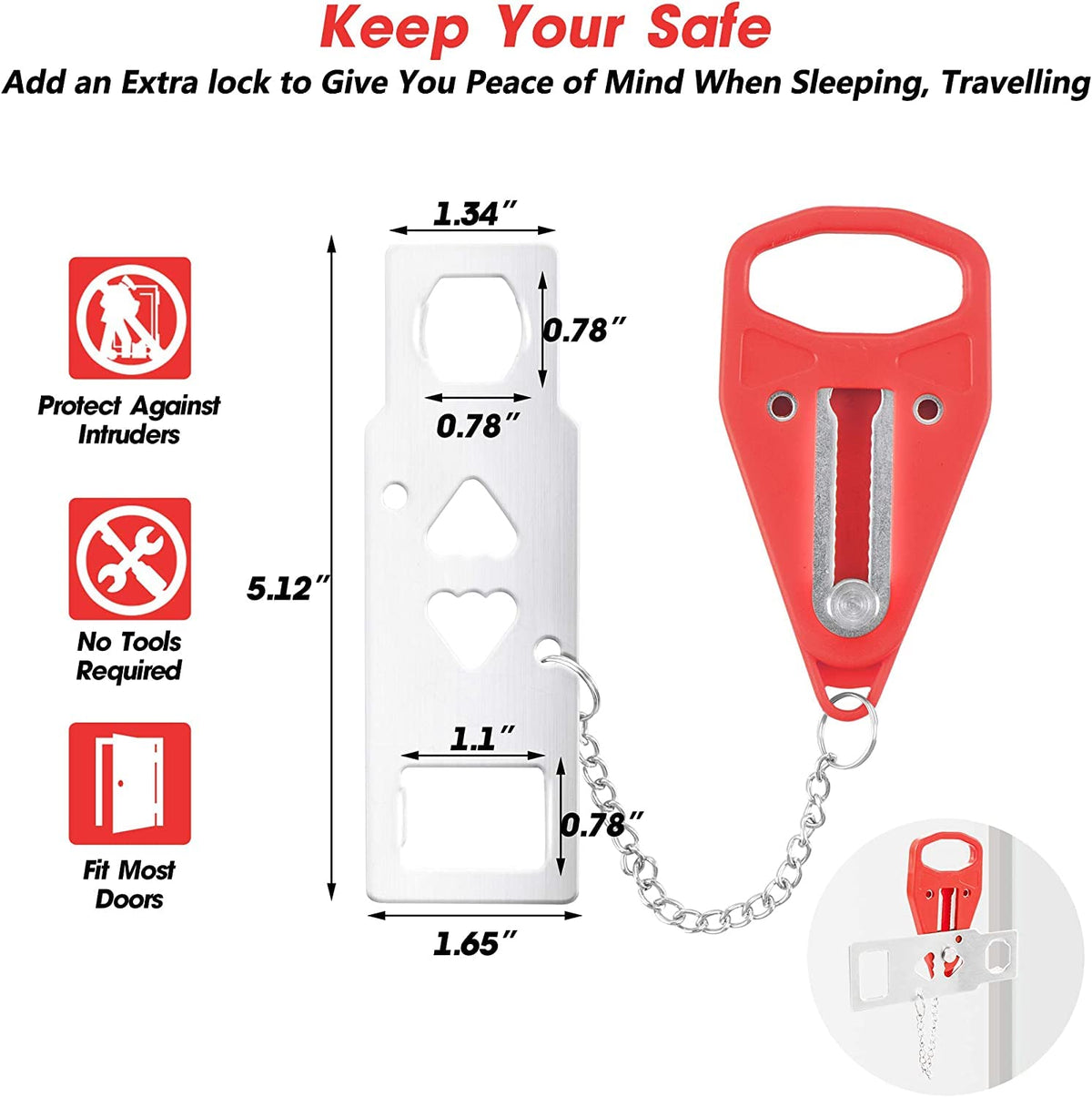 AceMining compact pocket-size door lock ready for quick installation.
