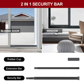 AceMining heavy-duty sliding door lock bar provides robust security against forced entry.