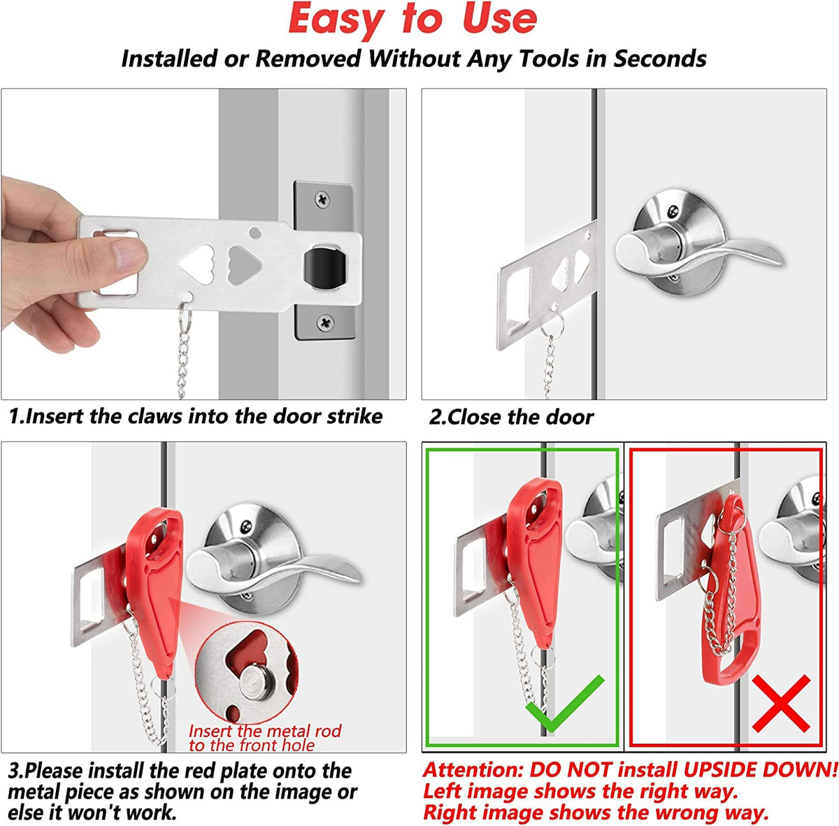 AceMining hotel dorm room privacy lock attached in seconds and keeps doors secure.