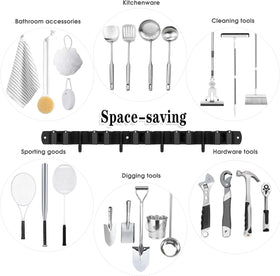 AceMining multi-tool hanger fits brooms, mops, brushes, gloves, and more.